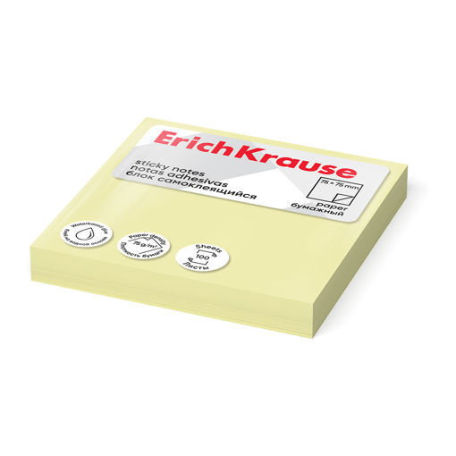 Picture of EK STICKY NOTES 75X75MM YELLOW